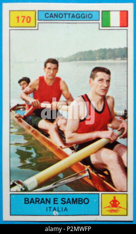 . Figurina CAMPIONI DELLO SPORT 1969/1970-n.170-BARAN E SAMBO (ITA)-CANOTTAGGIO-rec . prima di 1968. 75 sconosciuto Renzo Sambo, Bruno Cipolla, Primo Baran 1968b Foto Stock