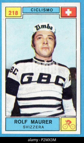 . Figurina campioni dello sport 1969/1970-n.218- MAURER - SVIZZERA -CICLISMO . 1968 o 1969 (GBC jersey). Unknown 77 Rolf Maurer c1969 Foto Stock