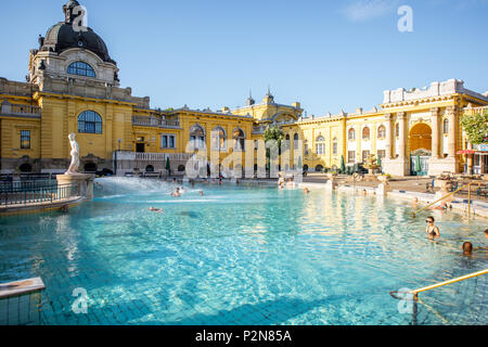 Bagno termale di Széchenyi a Budapest Foto Stock