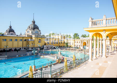 Bagno termale di Széchenyi a Budapest Foto Stock