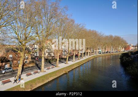Francia, Nord, Lille, Bois Blancs distretto, Deule Canal Foto Stock