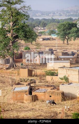 Il Burkina Faso, Regione Center-Sud, Nahouri provincia, Tiebele, tradizionali case di fango Foto Stock