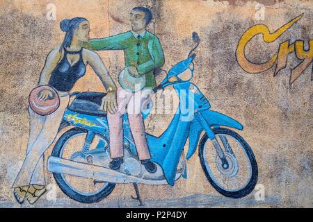 Il Burkina Faso, la regione centrale, Ouagadougou, downtown, murales, Kwame Nkrumah avenue Foto Stock