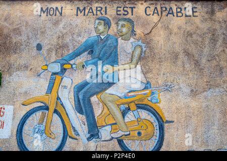 Il Burkina Faso, la regione centrale, Ouagadougou, downtown, murales, Kwame Nkrumah avenue Foto Stock