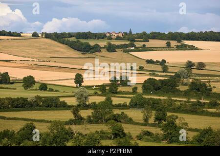 Francia, Yonne, Montreal, paesaggio da Notre Dame Collegiata Foto Stock