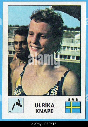 . SPORT VEDETTES-PANINI 1974-Figurina n.196- KNAPE - SVEZIA - Tuffi -rec . 1974 o versioni precedenti. 89 sconosciuto Ulrika Knape c1974 Foto Stock