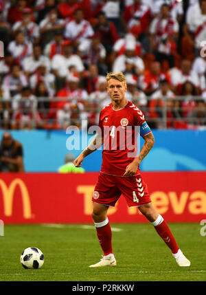 Mordovia Arena, Mordovia, Russia. 16 Giugno, 2018. Coppa del Mondo FIFA Football, gruppo C, Perù contro la Danimarca; Simon Kjaer di Danimarca Credito: Azione Sport Plus/Alamy Live News Foto Stock