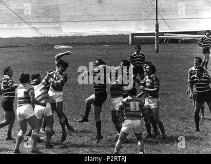 . Inglese: Rugby Torino - Rugby Roma, 1975-76 rugby italiano unione campionato Italiano: n.a. este di Rugby Torino - Rugby Roma, campionato di Serie A 1975-76 . 1975. Blackcat 2 1976 Torino - Rugby Roma Foto Stock