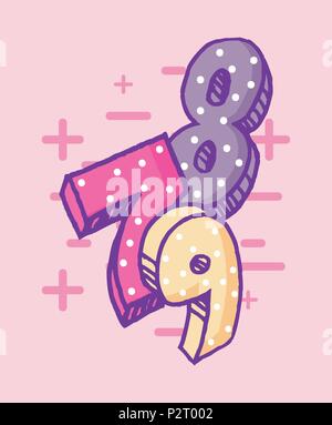 Numeri di serie in stile fumetto illustrazione vettoriale design Illustrazione Vettoriale