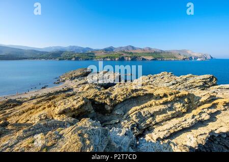 In Spagna, in Catalogna, escursionismo da Cerbere in Francia di Llança in Spagna sulla GR 92 e percorso europeo E 12, Cap de Ras Foto Stock