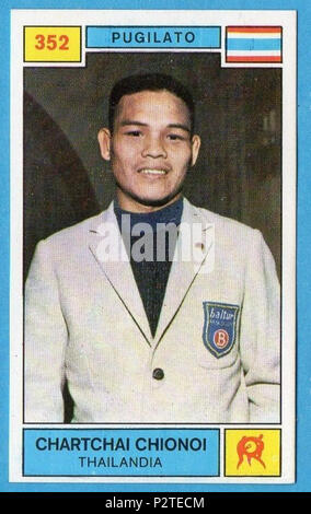 . Figurina campioni dello sport 1969/1970-n.352- CHIONOI - THAILANDIA - Pugilato-rec . 1969 o versioni precedenti. 18 sconosciuto Chartchai Chionoi c1969 Foto Stock