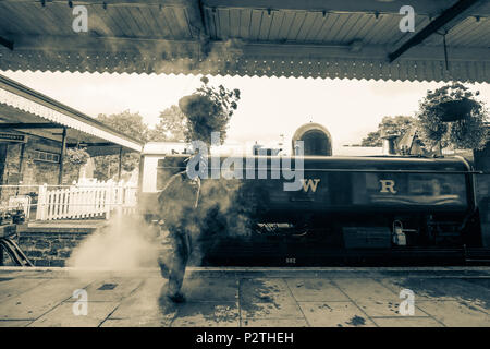 Bodmin & Wenford vapore treni ferroviari Foto Stock