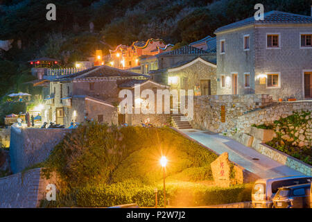 Vista notturna della storica Qinbi Village at Matsu, Taiwan Foto Stock