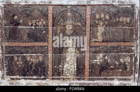 CON FRONTALE ESCENAS DE LA VIDA DE SAN LUIS - SIGLO XIII. Posizione: MONASTERIO DE SANTA CLARA, TORDESILLAS, VALLADOLID, Spagna. Foto Stock