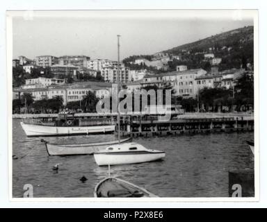 Italia - circa settanta: Vintage foto mostra la città italiana. Retrò fotografia in bianco e nero. Foto Stock