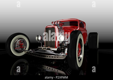 Hot Rod 3D render Foto Stock