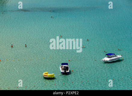 Spiaggia di Voulisma, Iston ("Kalo Chorio') village, Agios Nikolaos comune, Lassithi, Creta, Grecia. Foto Stock