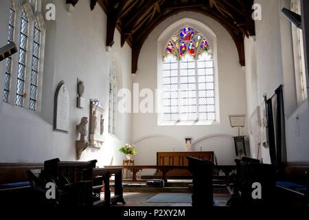 Interno della chiesa di tutti i santi a Burnham Thorpe, Norfolk, Inghilterra Foto Stock