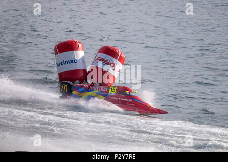 PORTIMAO, Portogallo : 20 MAGGIO 2018 - Portoghese Grand Prix - F1 Corse Powerboat evento del 2018 edizione che si terrà a Portimao Arado river, Portogallo. Foto Stock