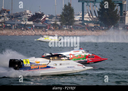 PORTIMAO, Portogallo : 20 MAGGIO 2018 - Portoghese Grand Prix - F1 Corse Powerboat evento del 2018 edizione che si terrà a Portimao Arado river, Portogallo. Foto Stock