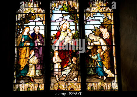 Vetrata a St Edmund chiesa Parrocchiale, Downham Market, Norfolk Foto Stock