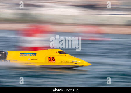 PORTIMAO, Portogallo : 20 MAGGIO 2018 - Portoghese Grand Prix - F1 Corse Powerboat evento del 2018 edizione che si terrà a Portimao Arado river, Portogallo. Foto Stock