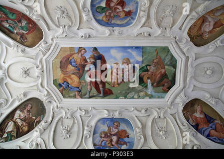 Repubblica ceca, Kromeriz, Flower Garden, Rotunda, interna Foto Stock