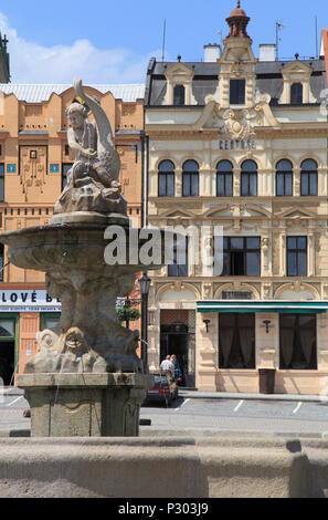 Repubblica ceca, Kromeriz, Piazza Grande, Fontana, Foto Stock