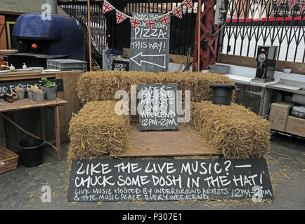 Altrincham Casa Mercato, Live Music area, Trafford, Greater Manchester North West England, Regno Unito Foto Stock