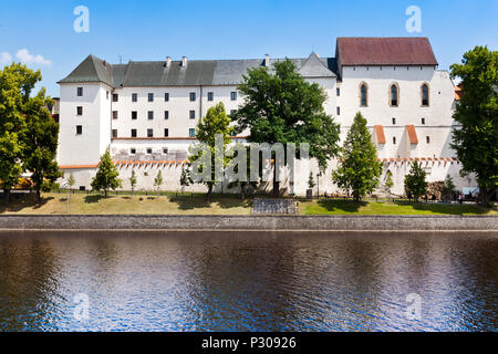 Pisecky hrad un museo Prachenske, Krizikova elektrarna, Pisek, Ceska republika Foto Stock