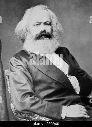 CARLOS MARX (1818-1883) EN LONDRES, 24 DE AGOSTO DE 1875. Autore: Giovanni Jabets Edwin Mayall (1813-1901). Foto Stock