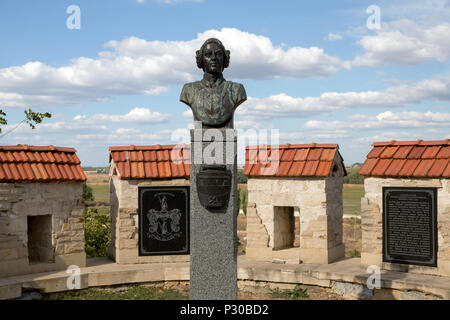 Bender, Moldavia, monumento dell'Luegenbaron Muenchhausen sulla fortezza Bender Foto Stock