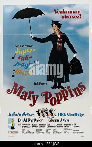 Pellicola originale titolo: Mary Poppins. Titolo inglese: Mary Poppins. Regista: Robert Stevenson. Anno: 1964. Credito: WALT DISNEY PRODUCTIONS / Album Foto Stock