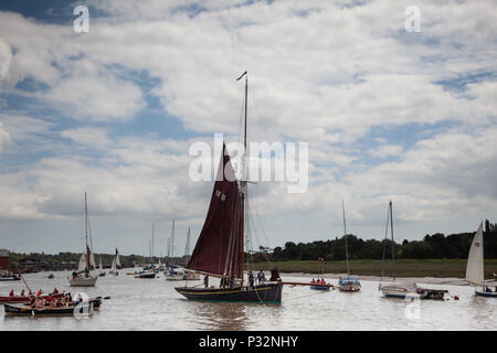 Essex, Regno Unito, 16 giugno 2018. Wivenhoe Regata Credito: Alan Collins/Alamy Live News Foto Stock