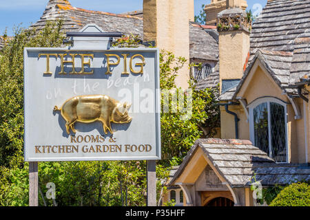 Il maiale sulla spiaggia, ristorante hotel in Studland, Dorset, Inghilterra Foto Stock