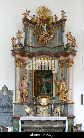 L'altare di San Paolo Eremita, parrocchia dell Immacolata Concezione della Vergine Maria in Lepoglava, Croazia Foto Stock