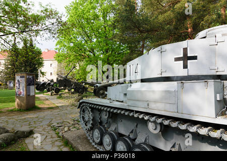 Banska Bystrica (Neusohl): museum presso il memoriale della Rivolta Nazionale Slovacca, open-air mostra della II Guerra Mondiale tedesco serbatoio in Slovacchia, , Foto Stock