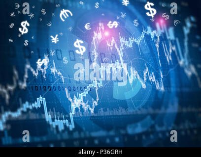 Forex trading chart Foto Stock