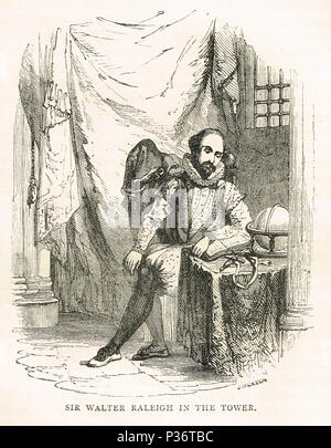 Sir Walter Raleigh, imprigionato nella torre, 1604-16 Foto Stock