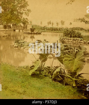 . Ritoccate estratto da "Belle Isle, fiume-environed park, Detroit, Michigan.' . Creato: ca. 1880. Elemento digitale pubblicata 4-8-2005; aggiornato 2-12-2009. 33 Belle Isle, fiume-environed park, Detroit, Michigan, da Robert N Dennis raccolta di vista stereoscopica (estratto) Foto Stock