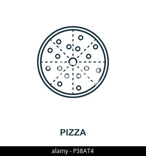 Semplice contorno Pizza icona. Pixel perfetto elemento lineare. Icona di pizza stile contorno per utilizzo in mobile app, web UI, stampa. Foto Stock