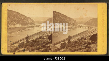 . Harper's Ferry, Virginia scenario. [Da Bolivar altezze.] Titolo alternativo: gemme di scenario americano. Copertura: 1859?-1885?. Fonte impronta: 1859?-1885?. Elemento digitale pubblicata 1-25-2006; aggiornato 2-13-2009. 137 Harper's Ferry, Virginia scenario. (Da Bolivar altezze.), da Robert N. Dennis raccolta di vista stereoscopica Foto Stock