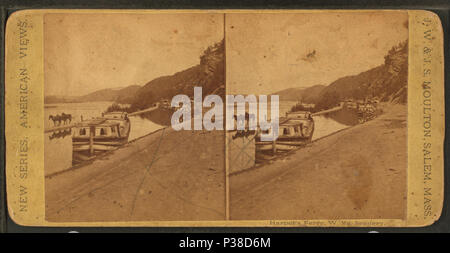 137 Harper's Ferry, W. Va., scenario. (Battelli e cavalli sul percorso di traino.), da Robert N. Dennis raccolta di vista stereoscopica Foto Stock