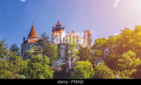 Bran (Dracula) castello storico della Transilvania, nella regione di Brasov, Romania, Europa Foto Stock