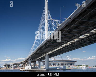 La Russia, San Pietroburgo, 14 Giugno 2018: vista mare dello stadio Zenit Arena, la Coppa del Mondo FIFA 2018, San Pietroburgo, Russia Foto Stock