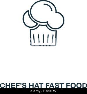 Semplice contorno Chef Hat icona. Pixel perfetto elemento lineare. Lo Chef Hat icona stile contorno per utilizzo in mobile app, web UI, stampa. Illustrazione Vettoriale