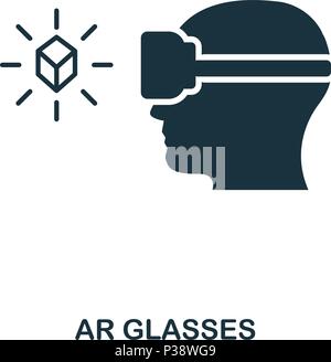 Ar icona degli occhiali. Mobile App, stampa, icona del sito web. Semplice elemento cantare. Monocromatico Ar icona degli occhiali illustrazione. Illustrazione Vettoriale