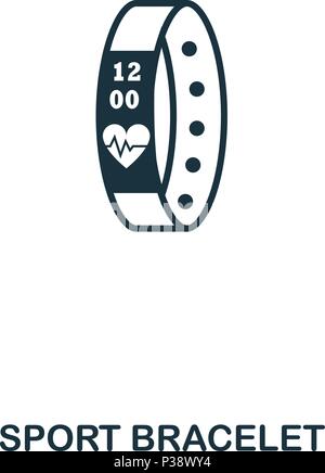 Braccialetto sport icona. Mobile App, stampa, icona del sito web. Semplice elemento cantare. Monocromatico braccialetto Sport icona illustrazione. Illustrazione Vettoriale