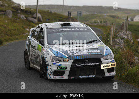 Letterkenny, Irlanda. 17 Giugno, 2018. Donegal Rally Internazionale, giorno 3; Aidan Wray e Kieran McGrath (Evo 10) finire il rally in ottavo luogo credito complessivo: Azione Plus sport/Alamy Live News Foto Stock