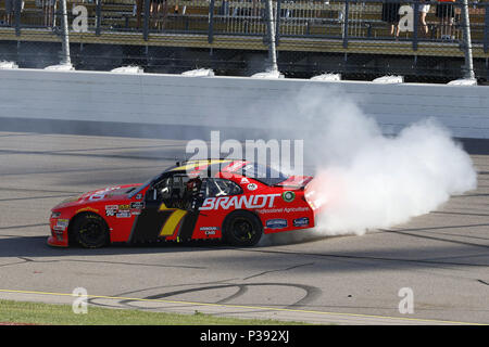 Newton, Iowa, USA. 17 Giugno, 2018. Justin Allgaier (7) vince l'Iowa 250 ad Iowa Speedway in Newton, Iowa. Credito: Chris Owens Asp Inc/ASP/ZUMA filo/Alamy Live News Foto Stock